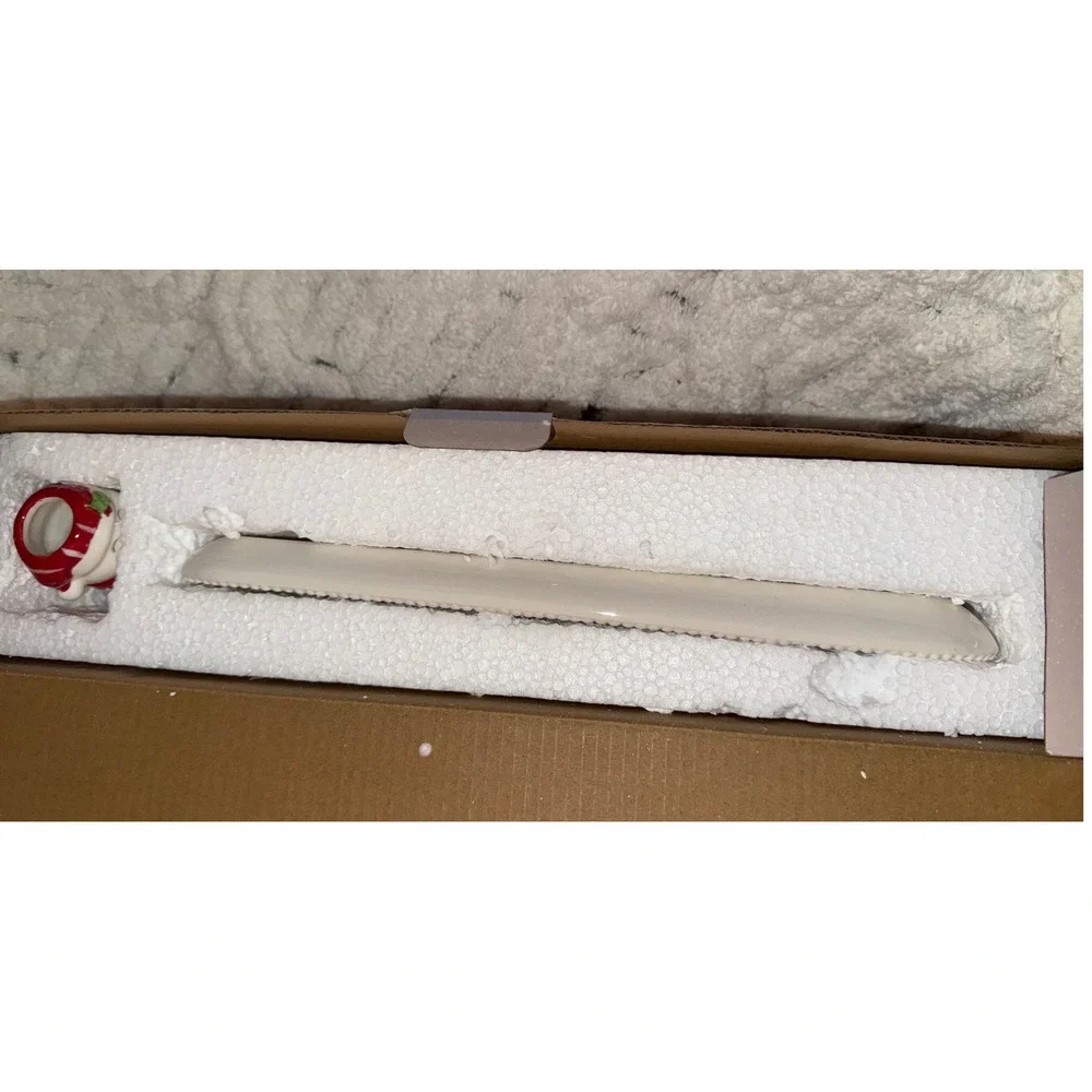 Merry Makers Snow Happy Snowman Toothpick Holder and Serving Tray Set White Red